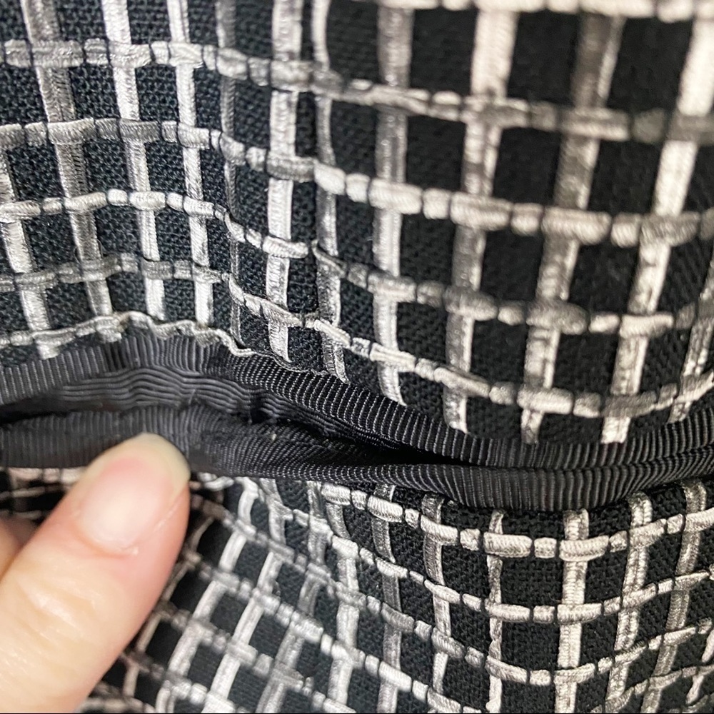 LAFAYETTE 148 NEW YORK Black Textured Tweed Grid Fringe Blazer Jacket 14 office - Picture 8 of 16